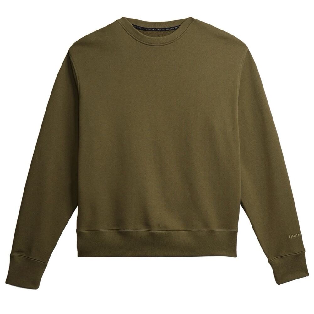 Adidas Pharrell Williams Humanrace Unisex Olive Cargo PW Basics Crew Sz M